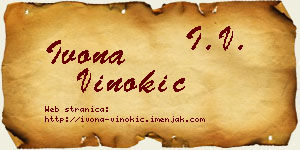 Ivona Vinokić vizit kartica
